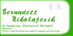 bernadett mikolajcsik business card